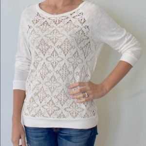 Dylan off white crochet top
